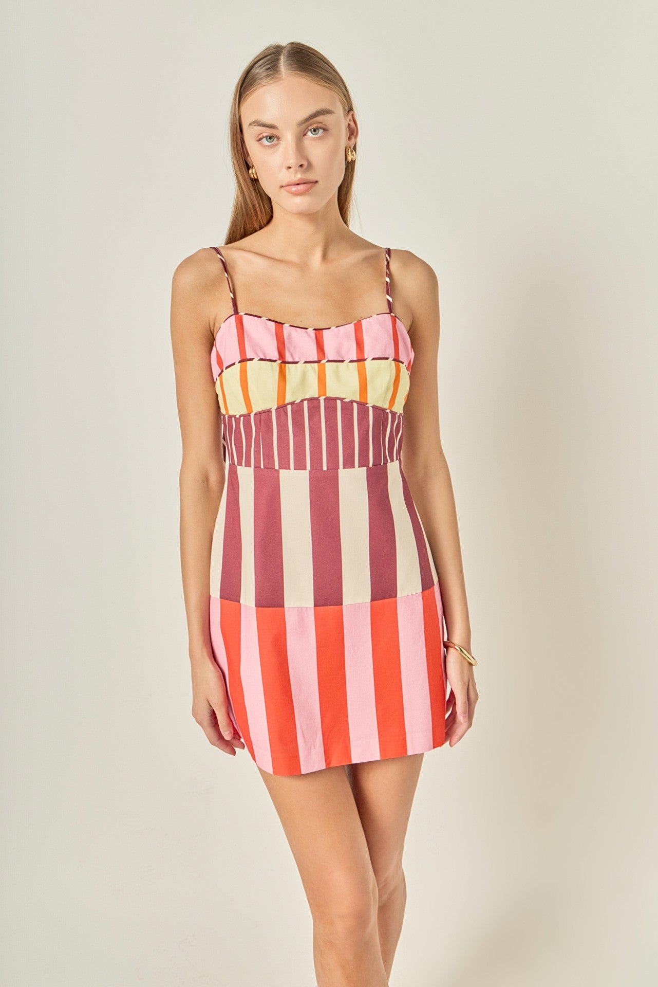 Hannan Stripe Mini Dress- Multi