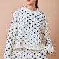 Polka Dot Mock Sweatshirt Top