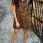 Tiger Print Button Down Shirt Dress