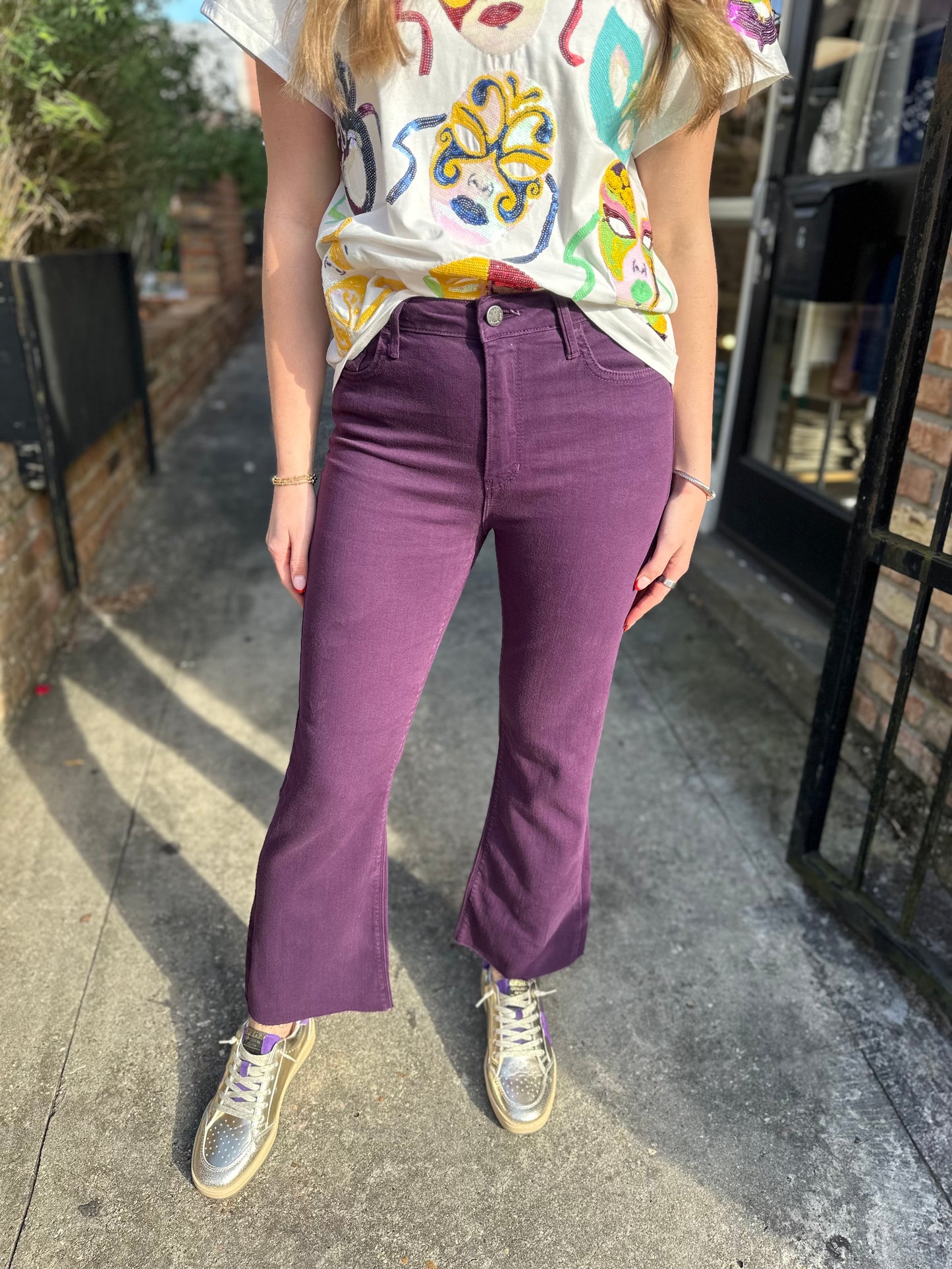 Carrollton HR Cropped Flare- Purple