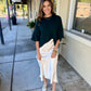 Fallow Flared Sweater Top- Green