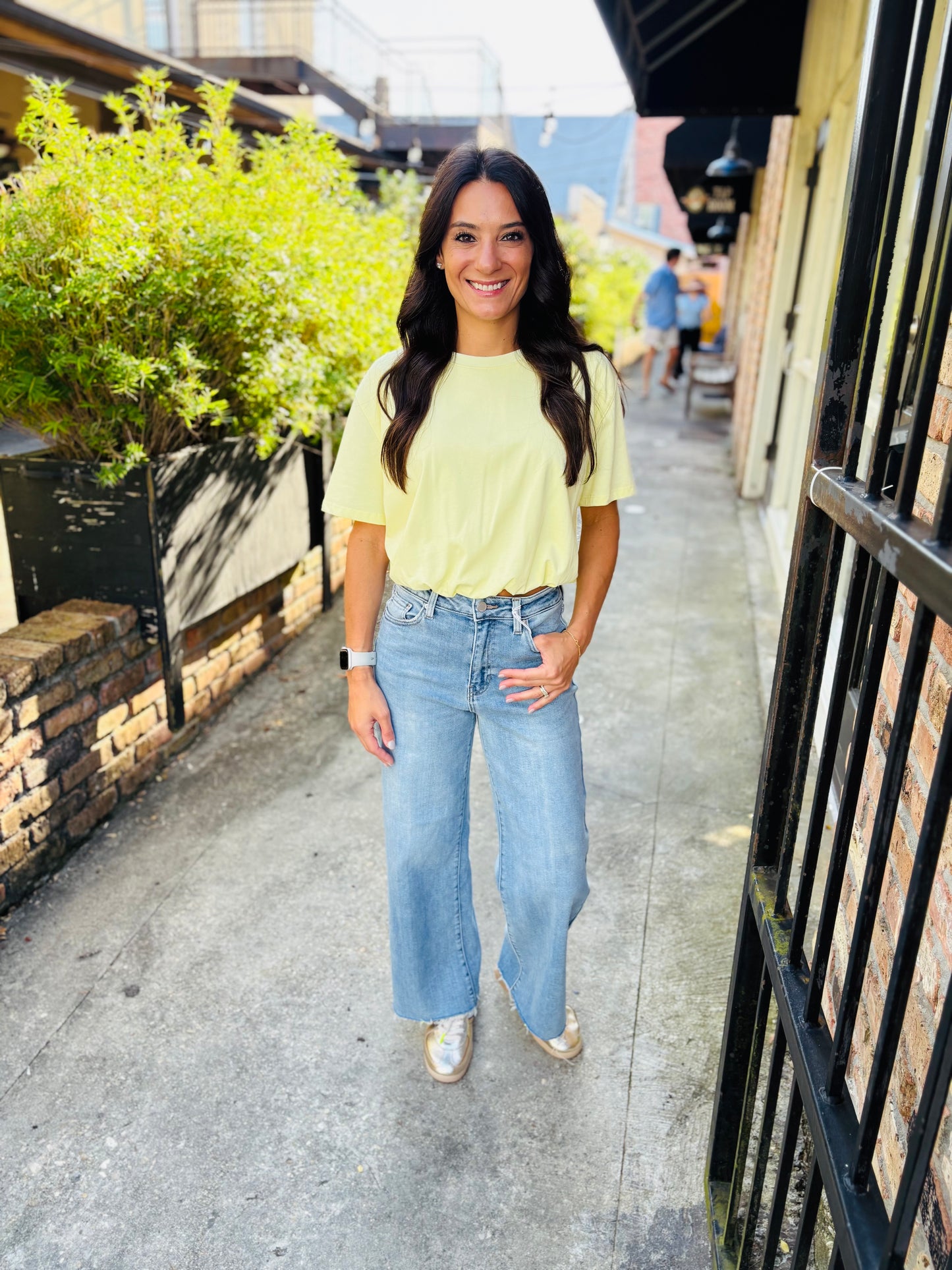 Blakely Slim Wide Leg Denim- Medium Denim