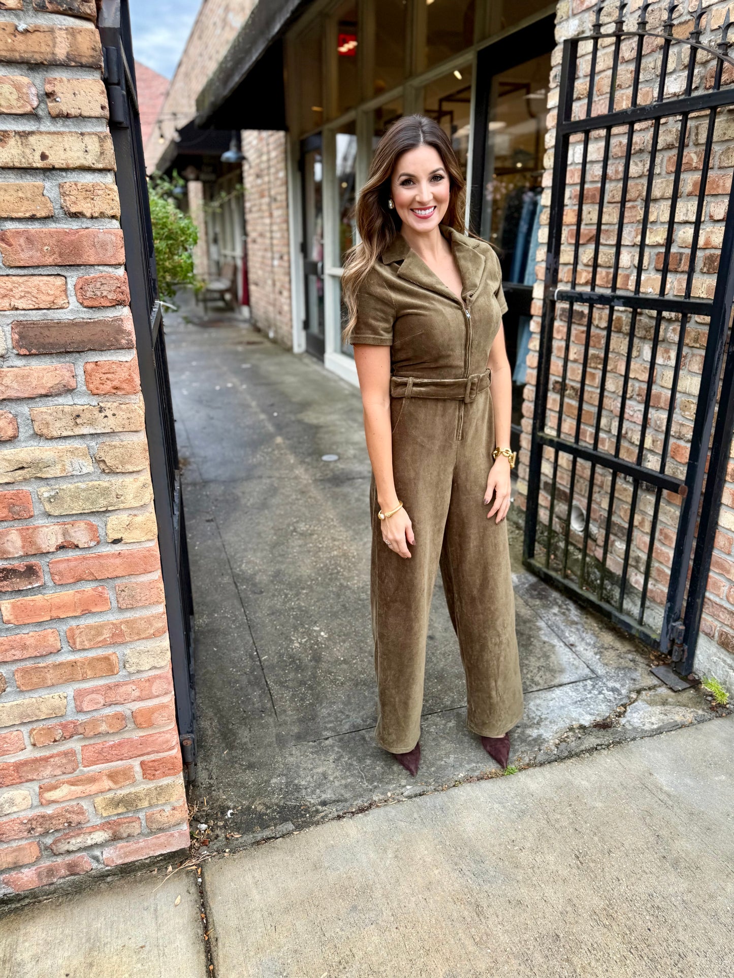 Morrison Corduroy Jumpsuit- Olive