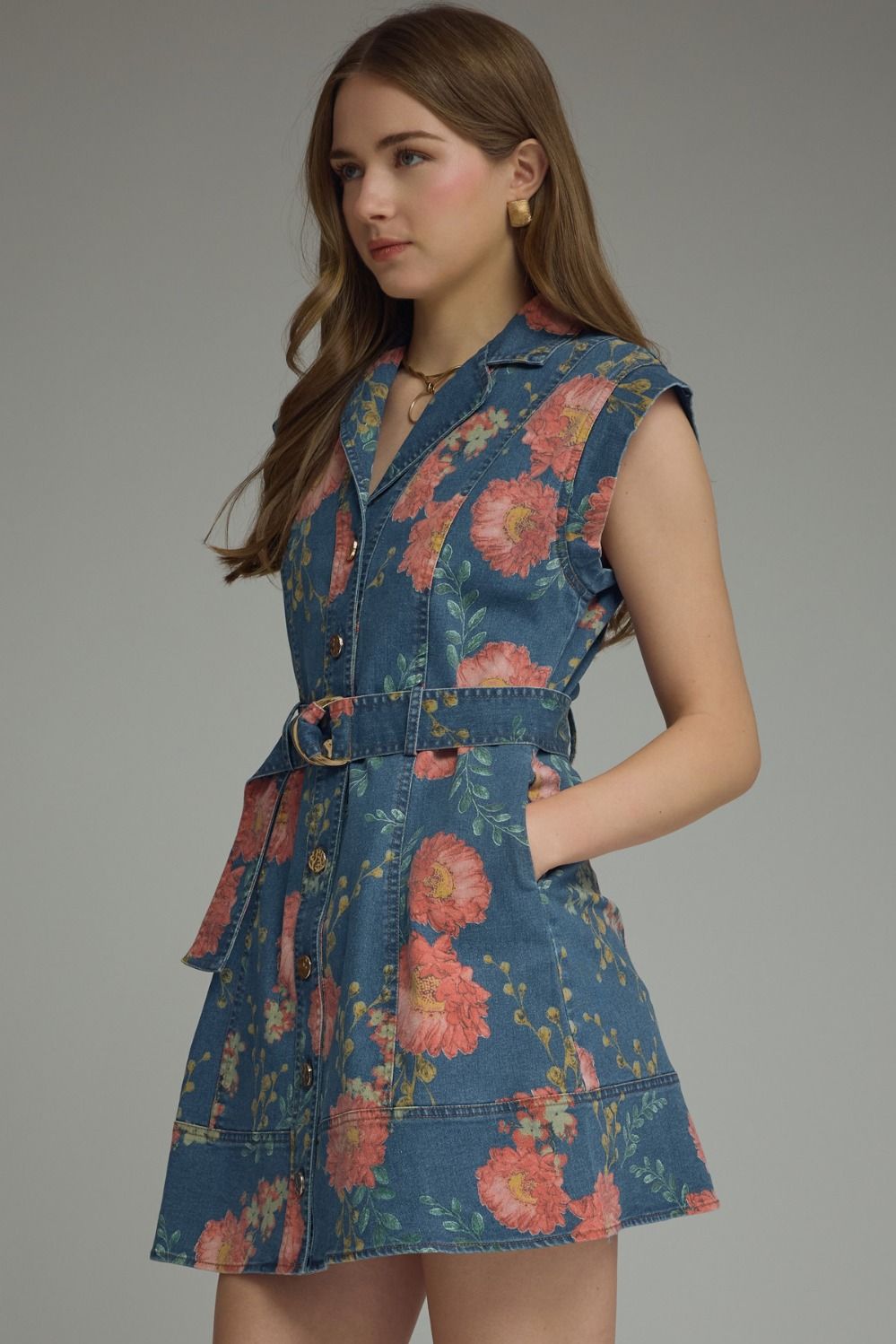 Meadow Floral Denim Dress