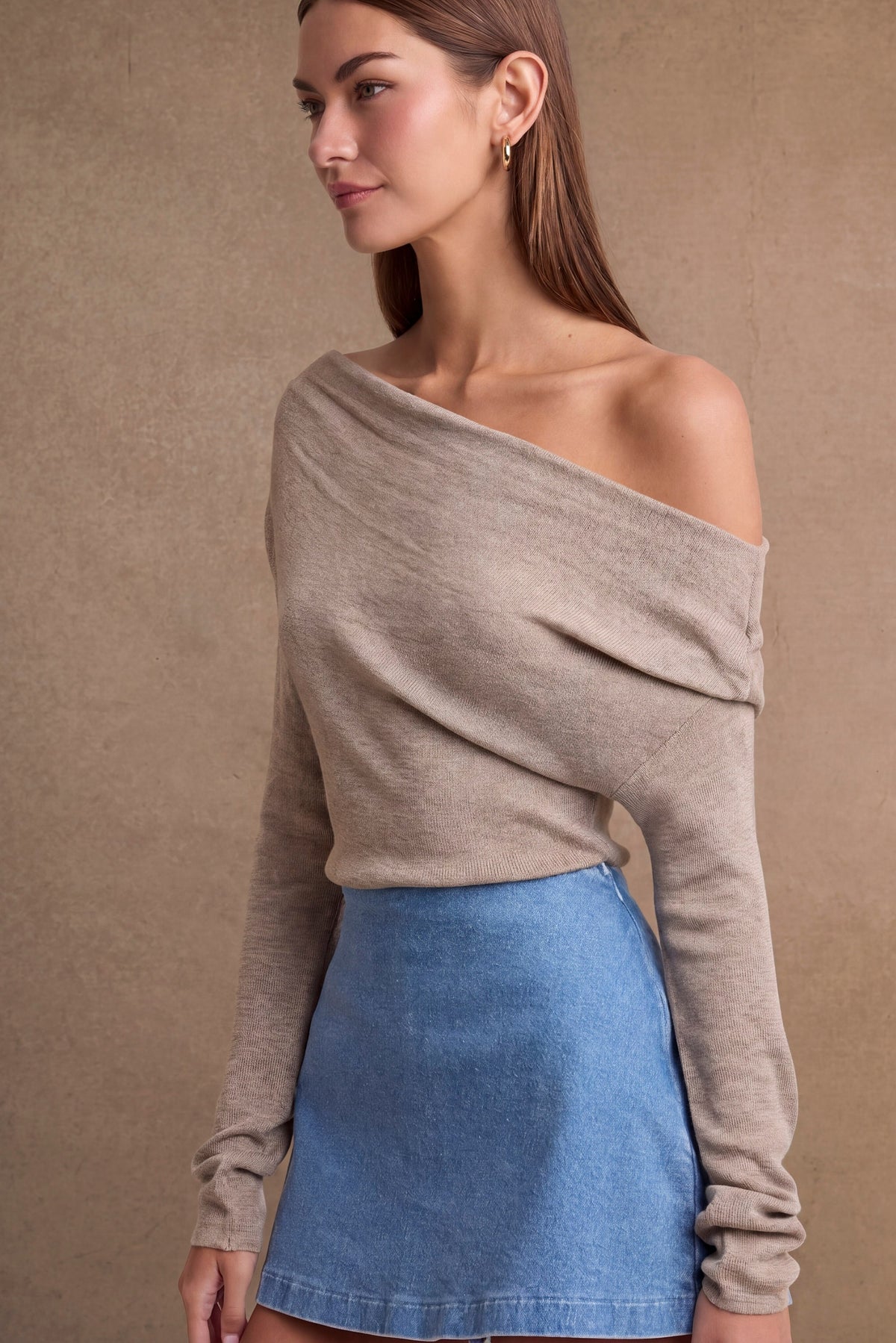 Planchard Asymmetrical Top- Mocha