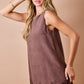 Lacey Suede Dress- Brown