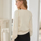 Rhinestone Bow Cardigan- Cream