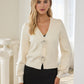 Rhinestone Bow Cardigan- Cream