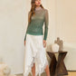Embellished Mesh Top- Ombre Green