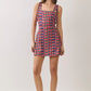 Multi Check Strap Mini Dress- Multi