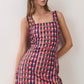 Multi Check Strap Mini Dress- Multi