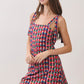 Multi Check Strap Mini Dress- Multi