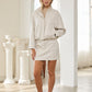 Philly Faux Leather Bomber Jacket- Ivory