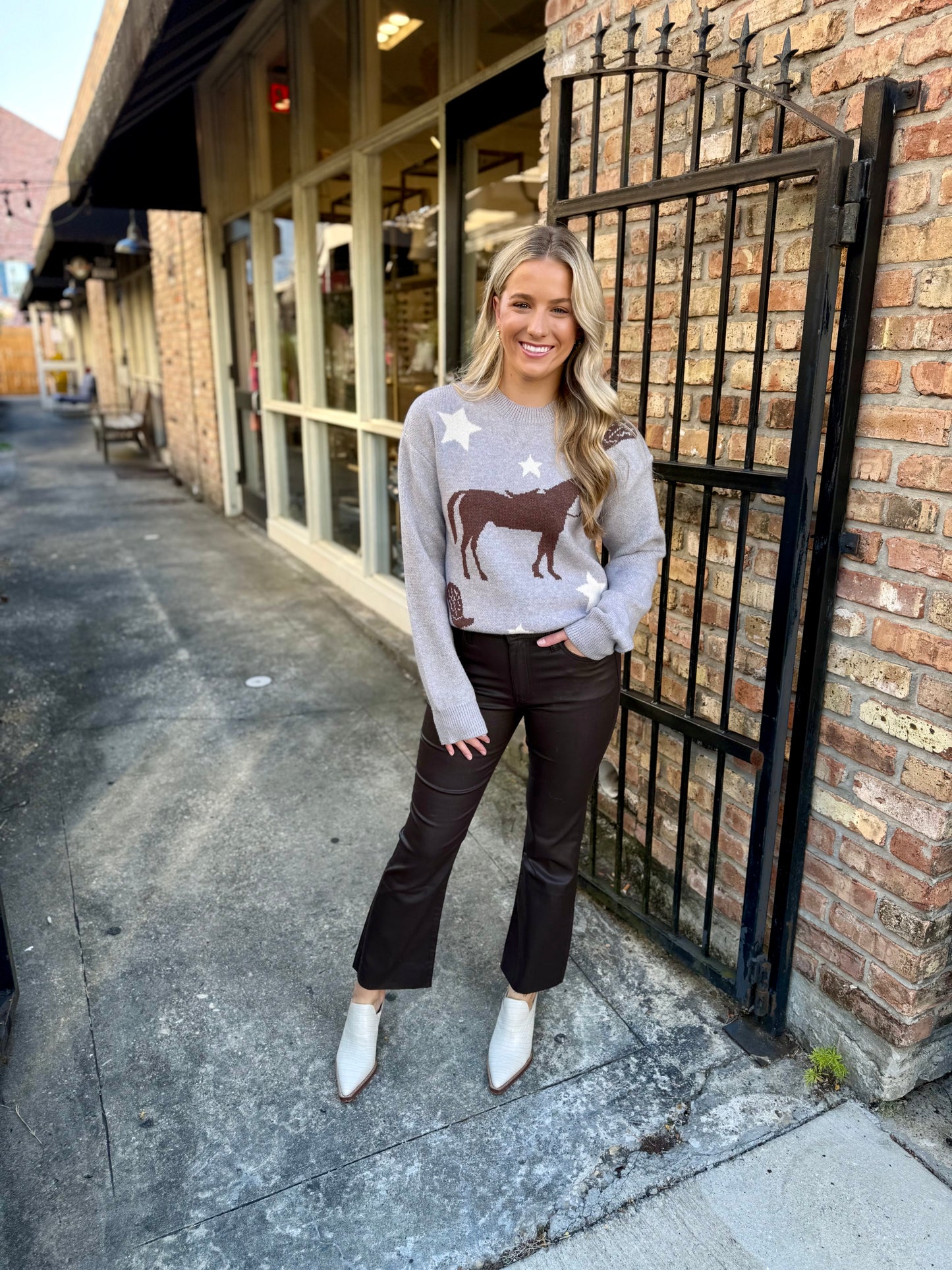 Parnell Horse Sweater- Heather Gray