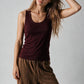 Cory Ribbed Tank- Burgundy