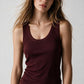 Cory Ribbed Tank- Burgundy