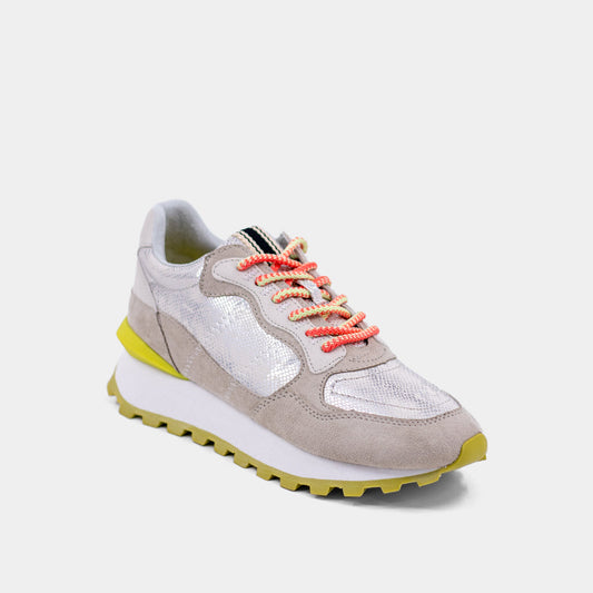 Phoebe Sneakers- Silver/Orange/Lime