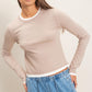 Layer Effect LS Knit Top- Taupe