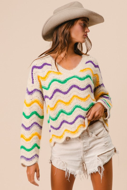 Selma Wavy Stripe MG Sweater