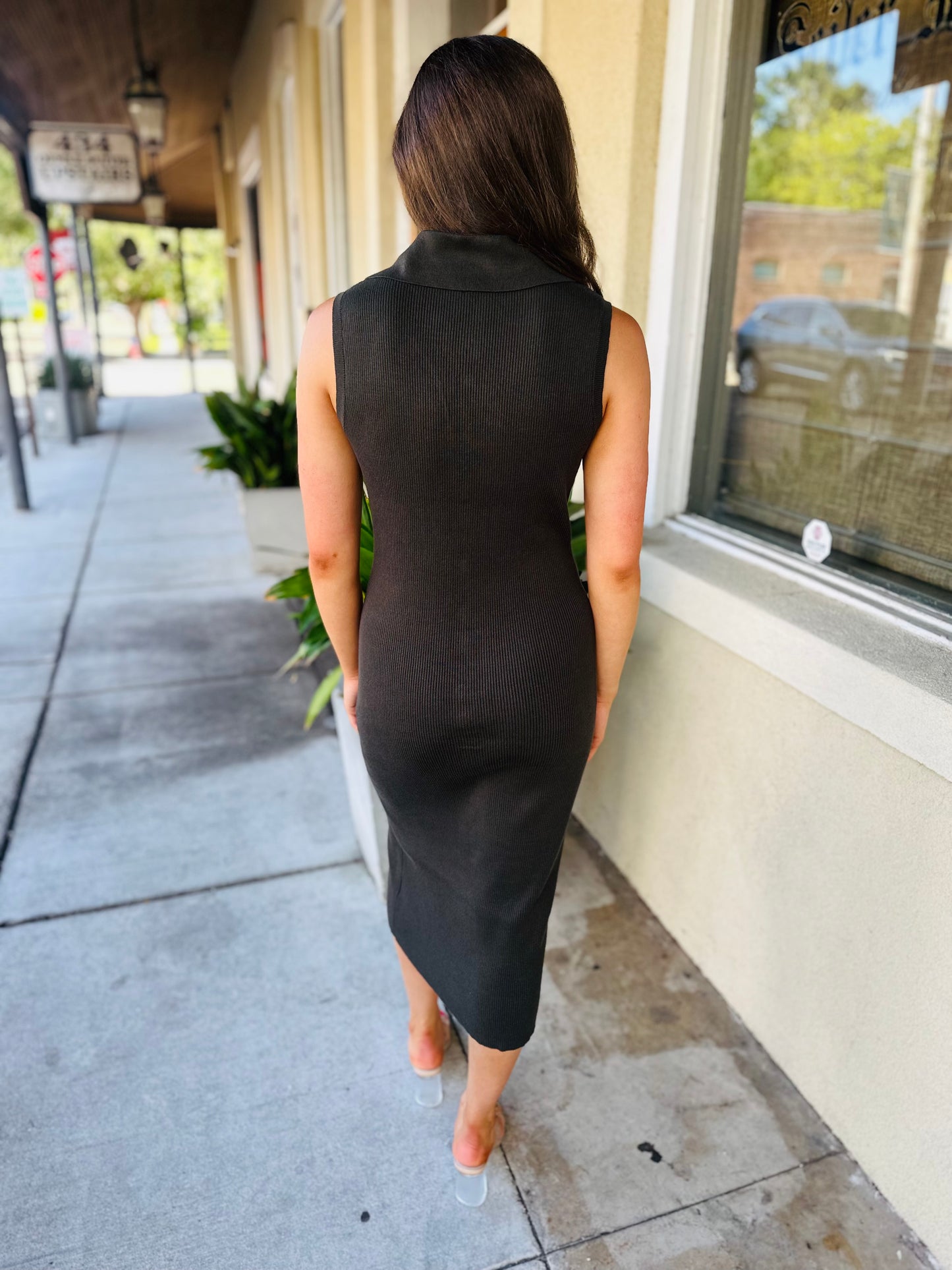 Mallory Midi Dress- Dark Olive