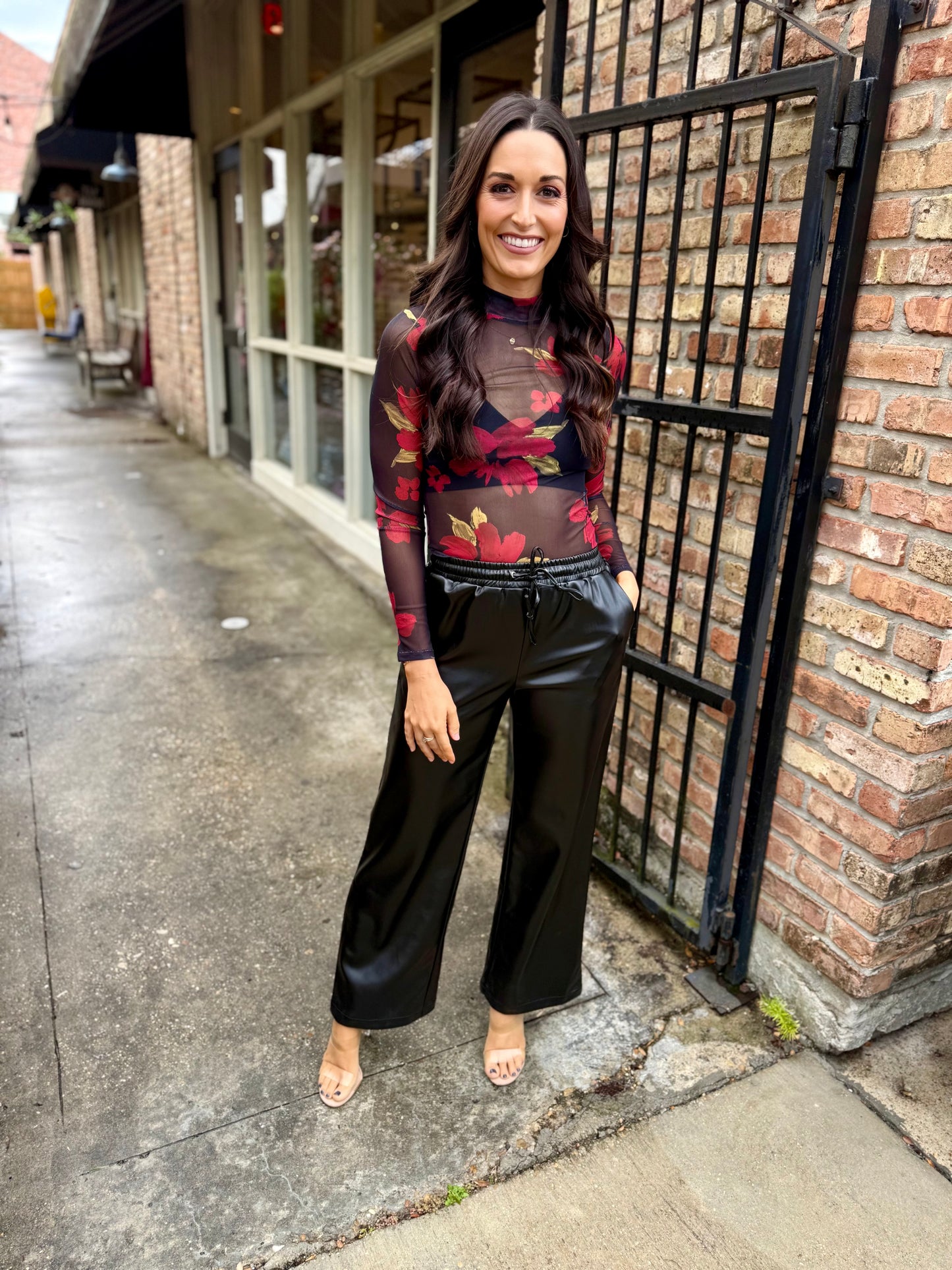 Gypset Glamour Mesh Top- Red Multi