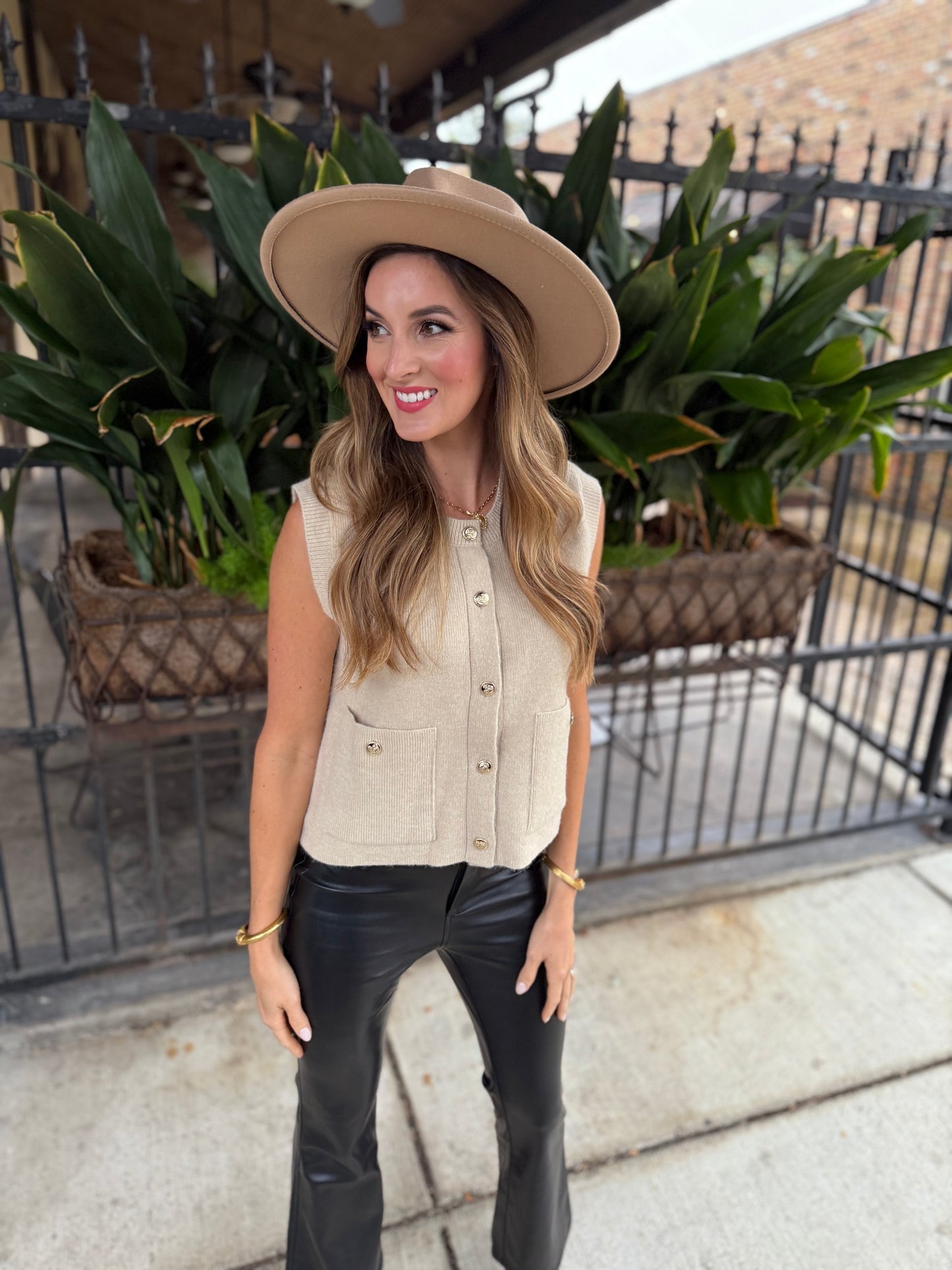 Gracie Sweater Vest- Ecru