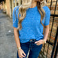 Alexi SS Sweater Top- Blue