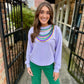 Mardi Gras Bead Sweatshirt- Lavender