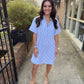 Day Striped Shirt Dress- Lt. Blue