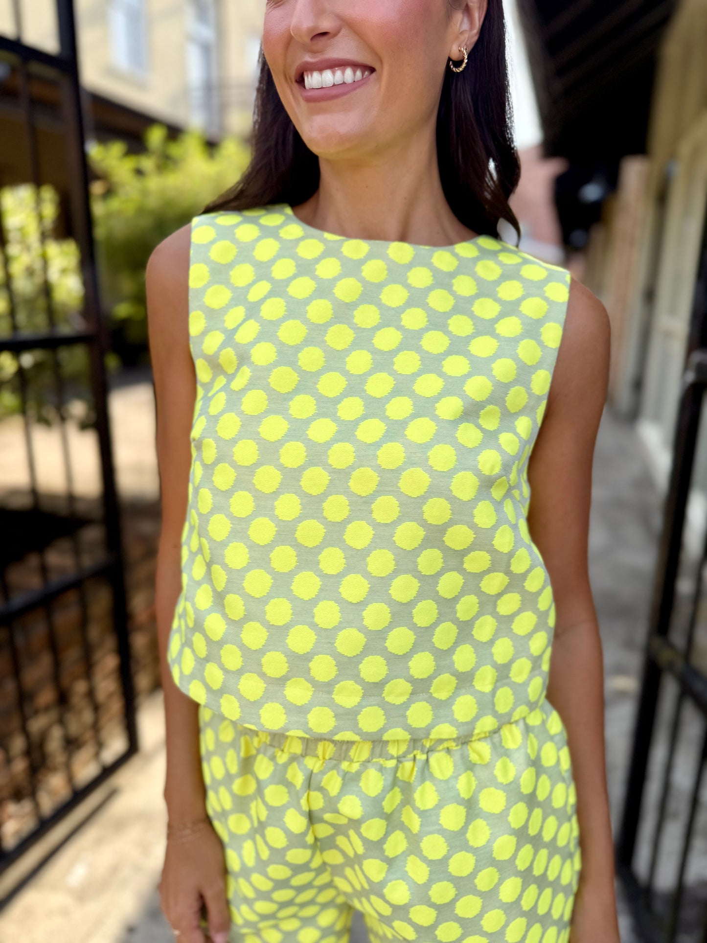 Dotty Polka Dot Top-Lemon