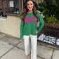 Merry Crown Sweater- Mint Green/Pink