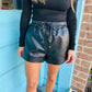 Gina Faux Leather Shorts- Black