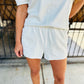 Suede Faux the Record Shorts- Silver Birch