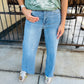 Blakely Slim Wide Leg Denim- Medium Denim