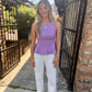 Chad Boatneck Peplum- Purple