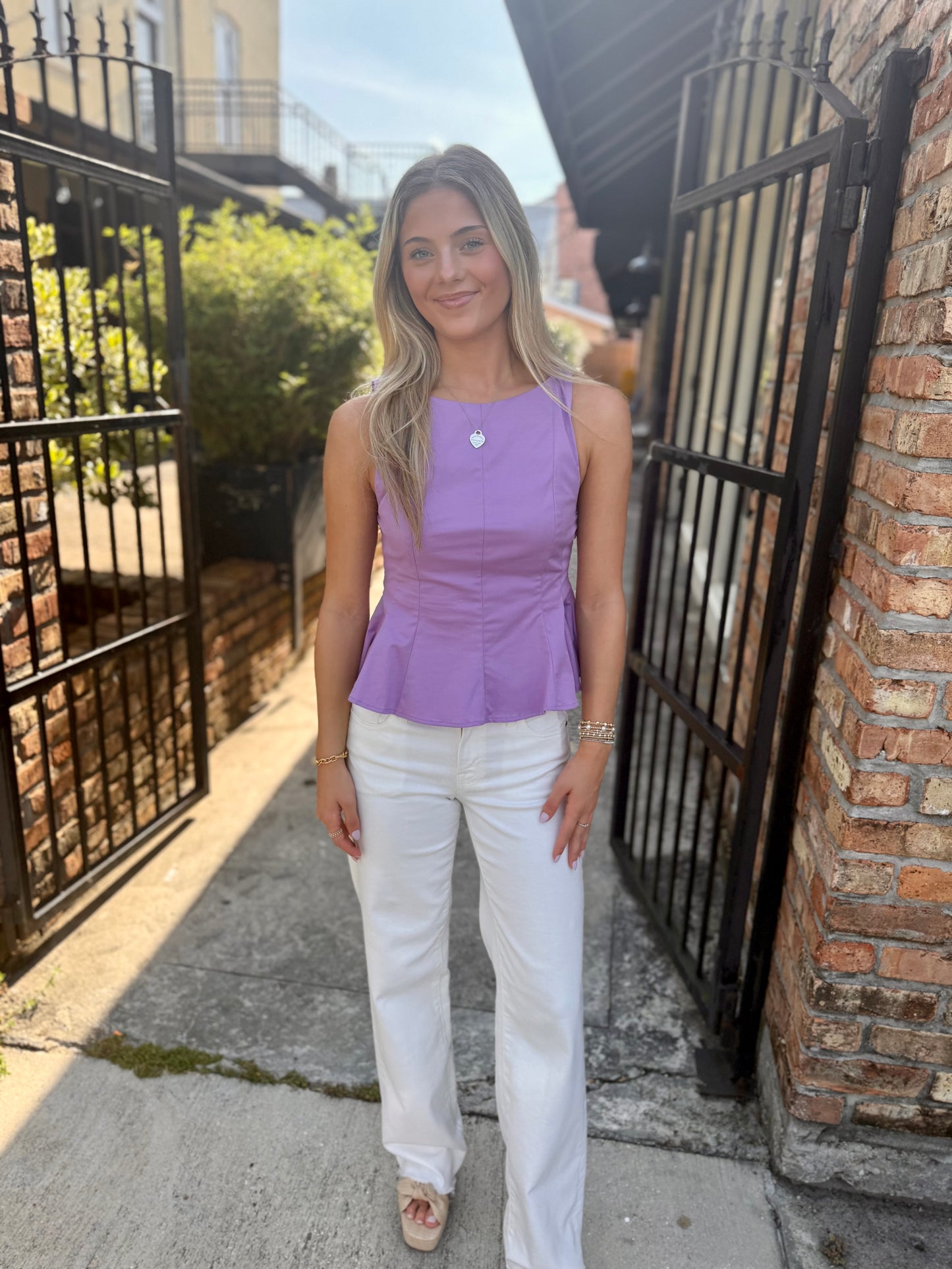 Chad Boatneck Peplum- Purple