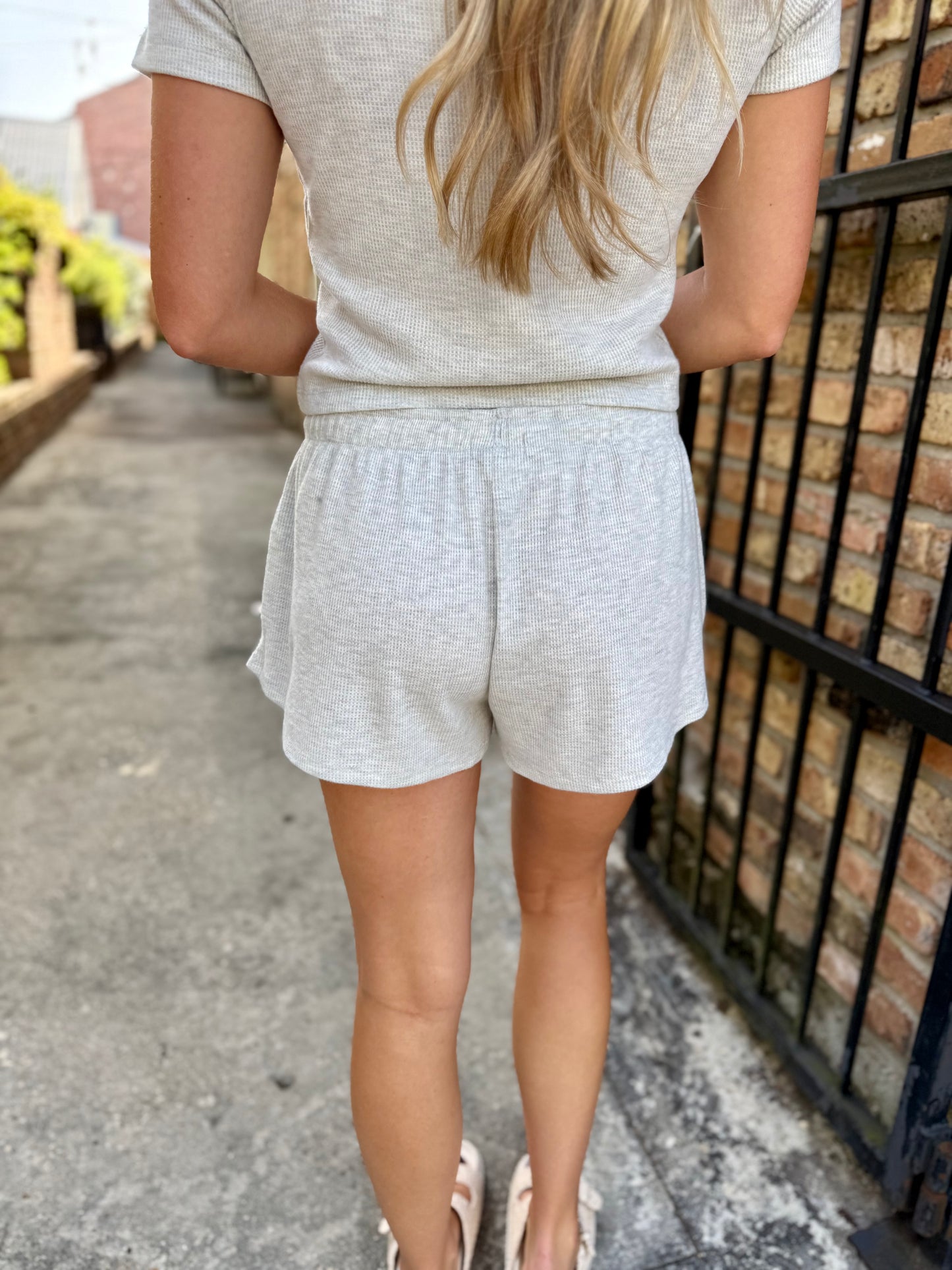 Z Supply Waffle Short- Feather Grey
