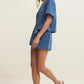 Z Supply Hunter Knit Denim Short- Calypso Blue