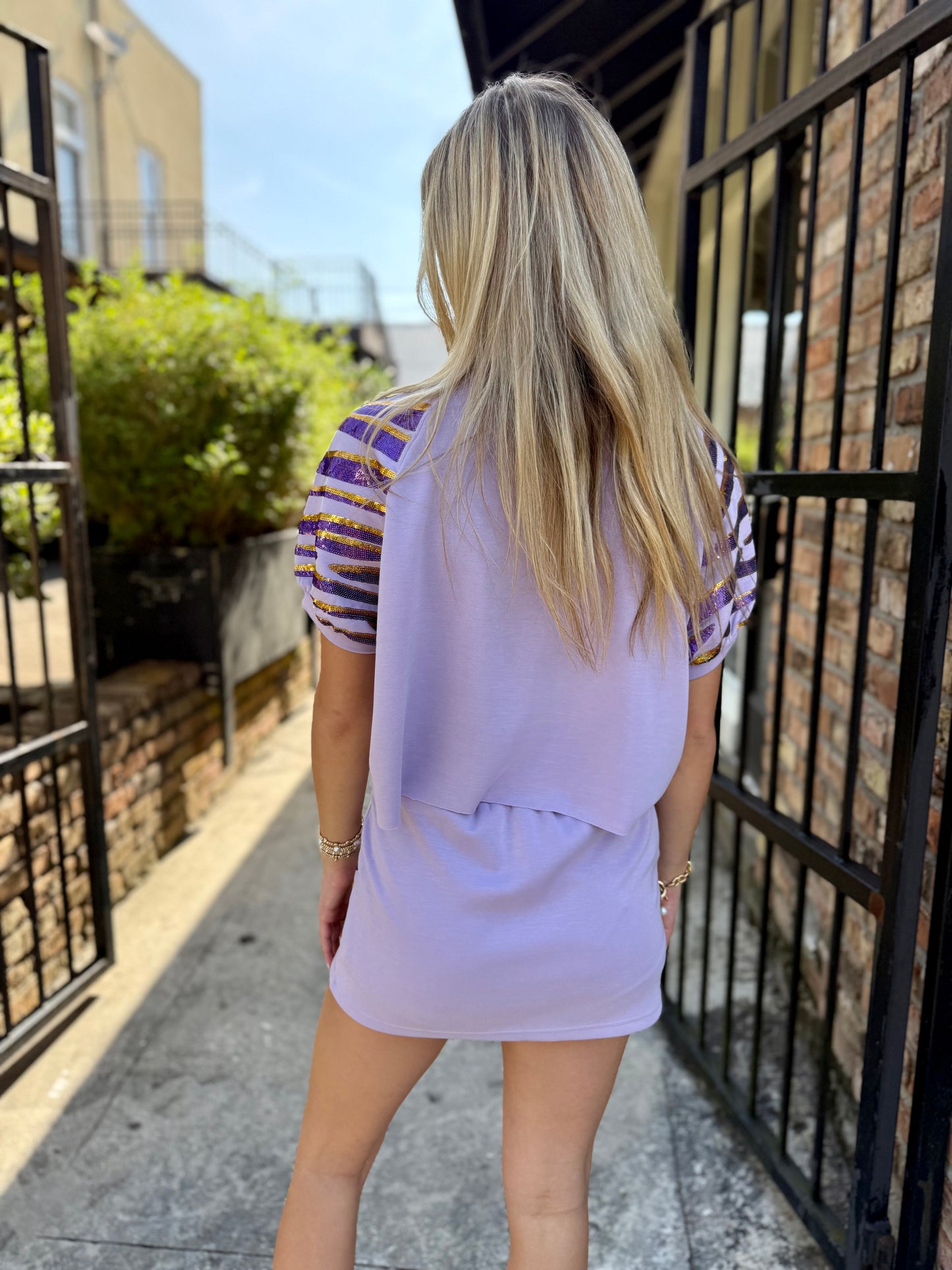 Tiger Sequin Stripe 2 PC SET- Lavender