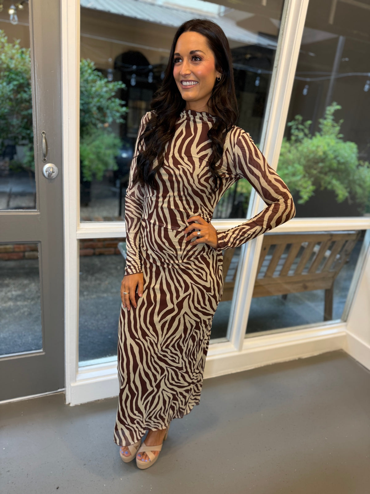 Z Supply Sevilla Zebra Mesh Midi Dress
