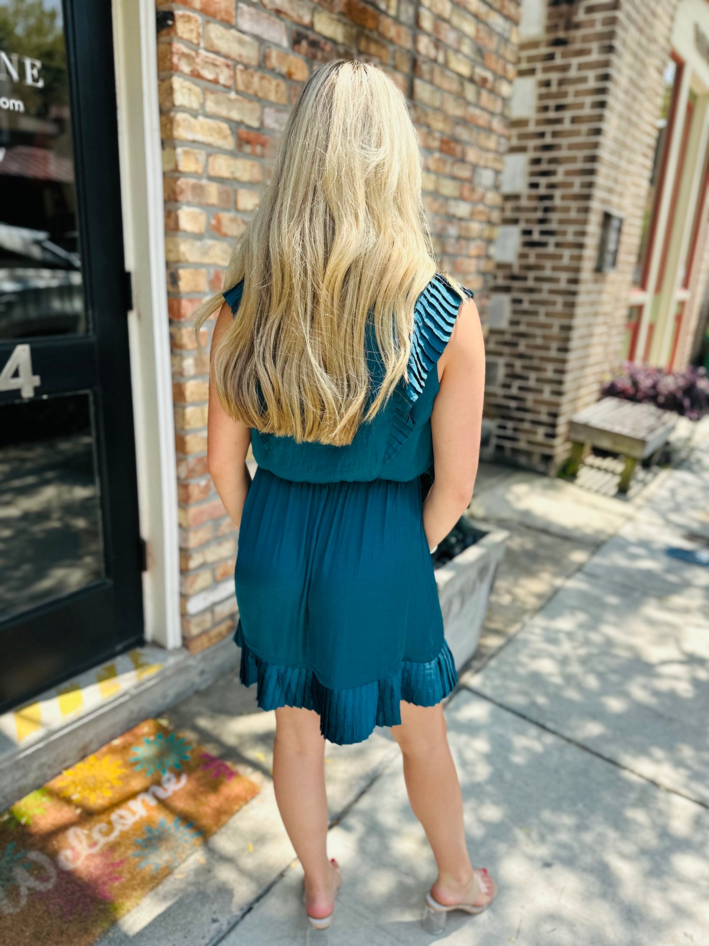 Verona Mini Dress- Midnight Teal