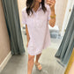 Day Striped Shirt Dress- Lavender