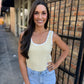 Dejavu Stripe Tank- Butter Yellow