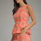 Parker Plaid Top- Camel Pink