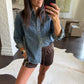 Moore Denim Top- River