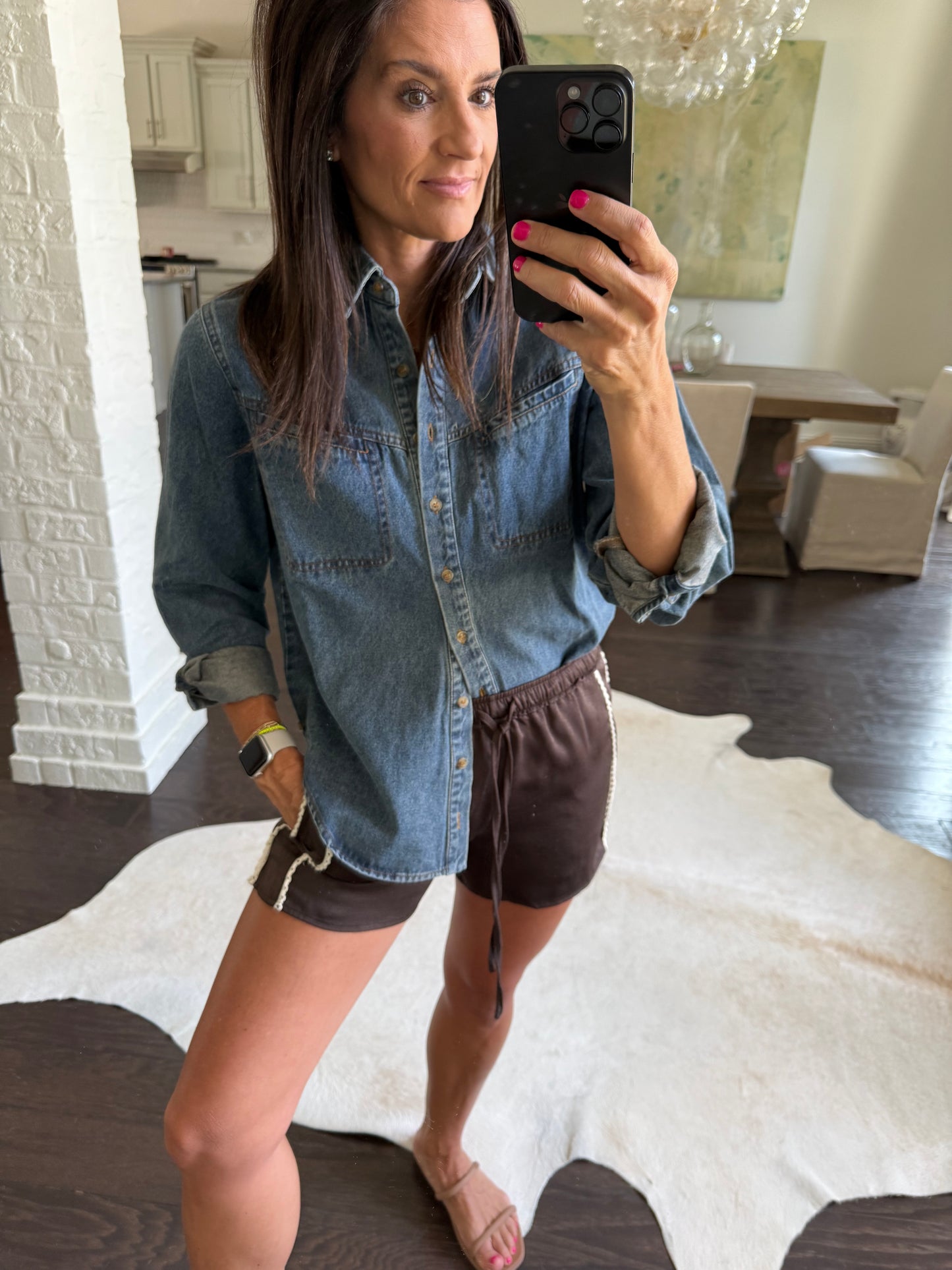 Moore Denim Top- River