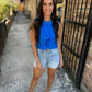 Twist Front Top- Blue