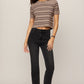 Z Supply Gatewood Stripe Sweater Top- Heather Ash