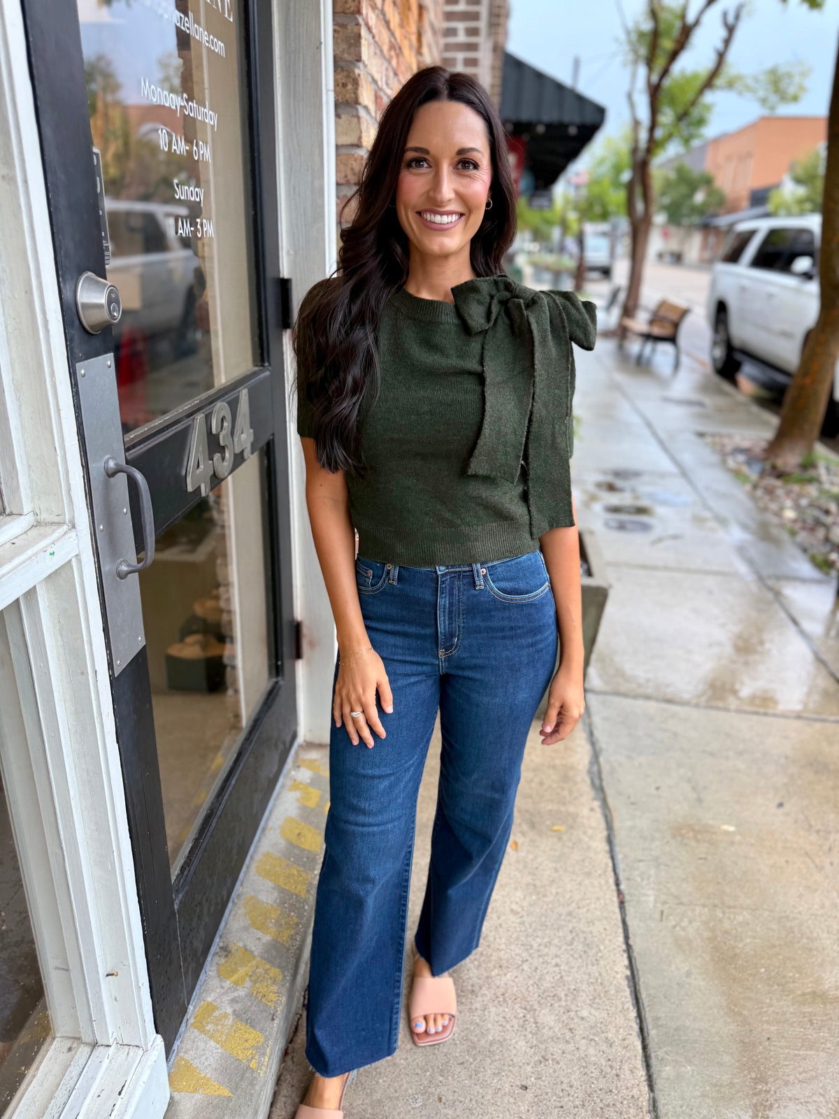 Ava Sweater Top- Olive