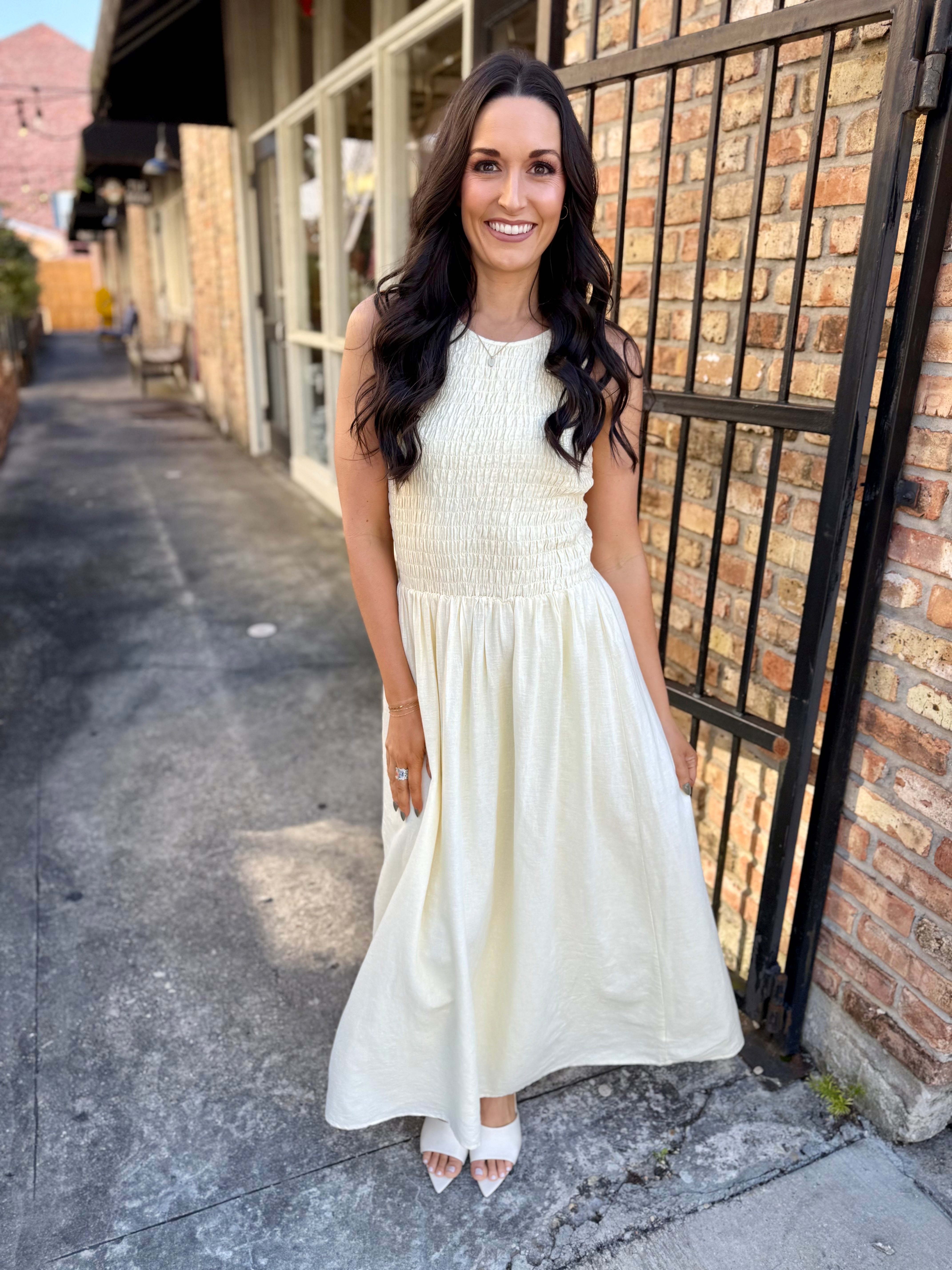 ワンピース Linen Maxi Dress Z Supply Juniper Maxi Dress- Pineapple – Hazel Lane Boutique